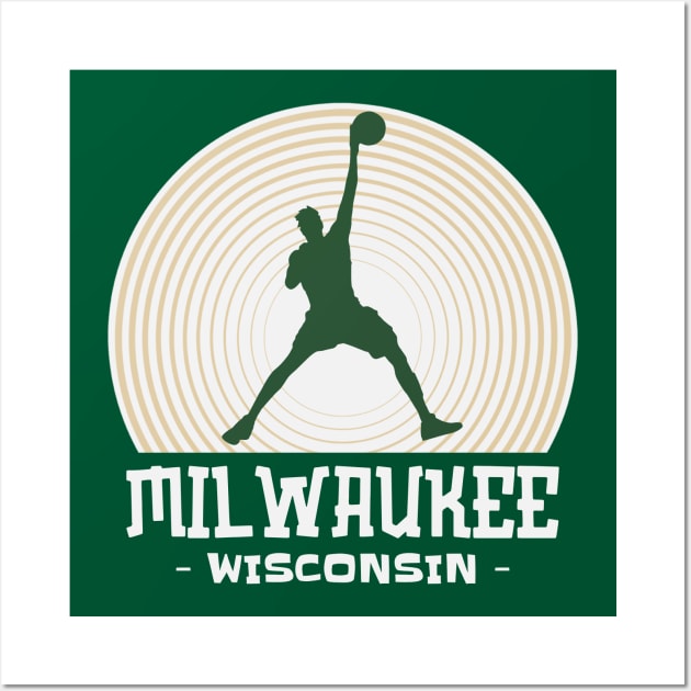 Milwaukee Wisconsin Basketball Wall Art by Etopix